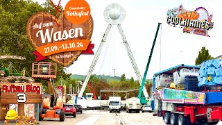 177 Cannstatter Volksfest 2024  Aufbau Blog 3 1192024  Clip by CoolKirmes [upl. by Michaela157]