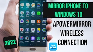 Mirror iPhone IOS to Windows 10 Using ApowerMirror  Wireless Connection  2022 [upl. by Adneram287]