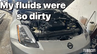 Flushing my power steering and brake fluid on my 370 Z [upl. by Nyrmak379]