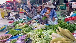 See fresh vegetables fish meat so what should you cook Here is the market of Cambodia 🇰🇭 food [upl. by Anauqahc874]