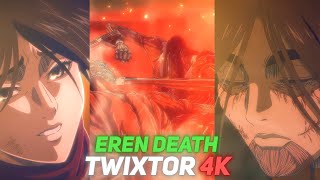 EREN DEATH TWIXTOR CLIPS FOR EDIT 4K NO WARPS ATTACK ON TITAN FINAL EPISODE [upl. by Lissner143]