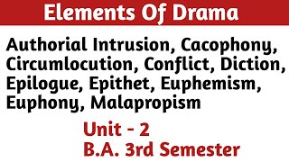 BA 3rd semester English literature Unit  2 Elements of drama full notes amp explanation [upl. by Donovan865]