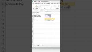 Excel Loan Calculations Made Easy shorts [upl. by Zennie]