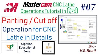 Parting Operation for CNC Lathe in Mastercam  Peck Depth  Parting  Cut off  Lathe Tutorial [upl. by Lovash]