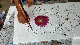 How to make thermocol flowerpainting art [upl. by Carver]