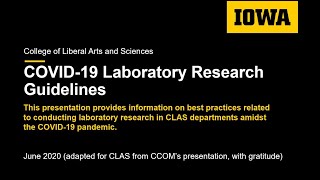 CLAS Laboratory Research Covid 19 Guidelines [upl. by Raffaj]