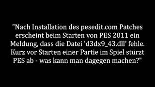 PES 2011 Problem d3dx943dll fehlt  LÖSUNG [upl. by Ttebroc]