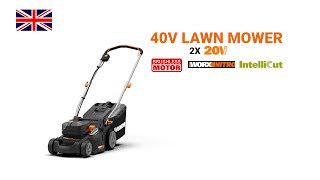 WORX WG737E 40V 37cm Cordless Brushless Lawn Mower EN [upl. by Rakso]