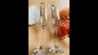 How to transfer sticker into champagne flute [upl. by Leod]