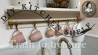 Making a kitchen shelf with scrap woods  Diy project  trash to treasure [upl. by Ylerebmik298]