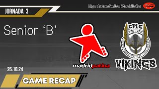 GAME RECAP  MADRIDPATINA vs CPLG NORK VIKINGS B  LAM CATEGORIA SENIOR 2ª DIV  261024 [upl. by Valentina]