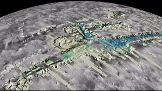 Flying Over Valles Marineris Mars with AnalysisReady Data [upl. by Korff]