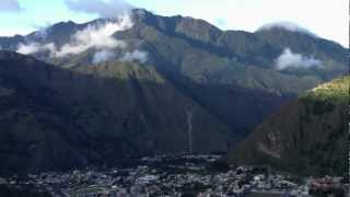 Tungurahua volcano and the town of Banos Ecuador [upl. by Clea288]