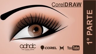 CorelDRAW Realiza un ojo con las herramientas malla y bezier 12 ADNDC adanjp [upl. by Truman]