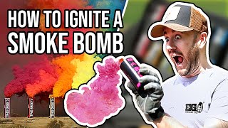 How to ignite a SMOKE BOMB  Smoke Grenade  Smoke Effect [upl. by Atel]