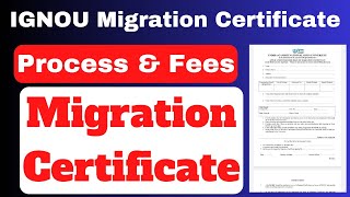 IGNOU Migration Certificate I How To Get For Migration Certificate From IGNOU I IGNOU Migration Cert [upl. by Crin53]