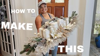 How to Make a White Christmas Centerpiece Tablescape [upl. by Dyoll]