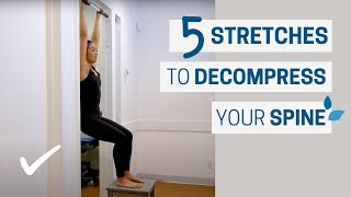 5 Stretches to Decompress Your Spine  Scoliosis Scheuermanns Kyphosis Back Pain [upl. by Ahsitaf695]