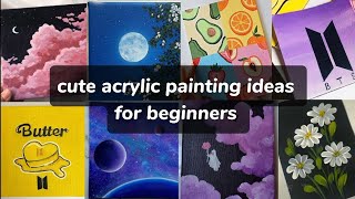 Acrylic painting ideas for beginners  canvas painting  part2 [upl. by Ackerley]