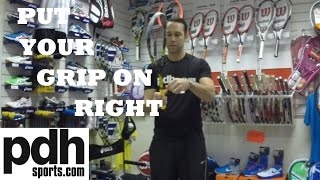 How to put a new Karakal PU Super Grip on to your squash racket correctly [upl. by Odlabso]