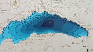 Making 3D map wood Lake Geneva Lac Léman with laser machine from plywood [upl. by Zurek]