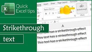 How to strikethrough text in Excel [upl. by Xyno]