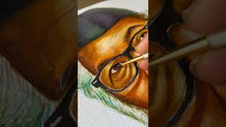 Nana Patekar natsamrat watercolour painting process shortvideo watercolorpainting shortsfeed art [upl. by Niveg335]