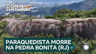 Salto fatal paraquedista morre ao tentar pular da Pedra Bonita RJ [upl. by Nyletac]