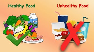 Healthy Food Unhealthy food Healthy Vs Unhealthy food Healthy Food Names Healthy Eating for kids [upl. by Akenet]