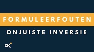 Formuleerfouten Onjuiste Inversie [upl. by Esoryram]