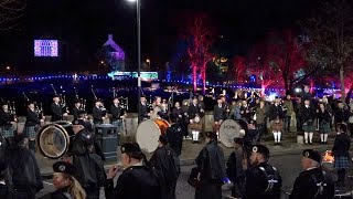 Massed Pipes amp Drums perform quotAmazing Gracequot in giant circle by river Tay Perth Jan 2019 [upl. by Kristina]