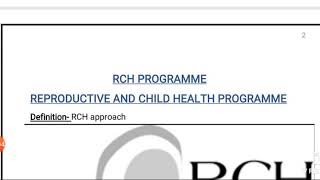 RCH PROGRAM [upl. by Ahsekram]