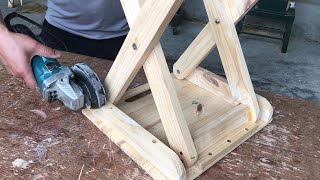 Best Woodworking Plans For Beginners  How to Build a Folding Stool [upl. by Nawj]