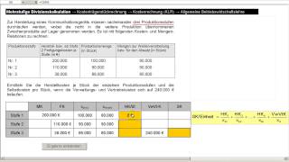mehrstufige Divisionskalkulation  Kostenrechnung  Kalkulationsverfahren [upl. by Enelime]