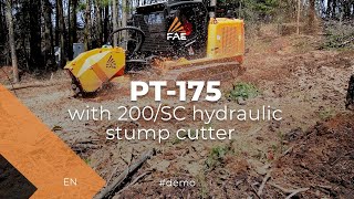 The FAE PT175 tracked carrier Cutting stumps in Idaho with a 200SC head [upl. by Yenitsed267]