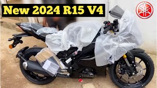 New Yamaha R15 V4 Unboxing 2024 Model 🔥  Top Speed Mileage Price  2024 Best Bike [upl. by Salli]