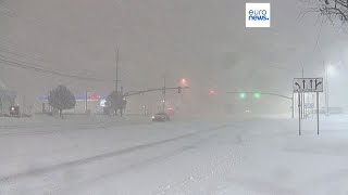 Estados Unidos  Fuertes nevadas desde Ohio hasta el oeste de Nueva York [upl. by Yarg167]