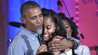 Obama sings Happy Birthday to Malia [upl. by Eiba]