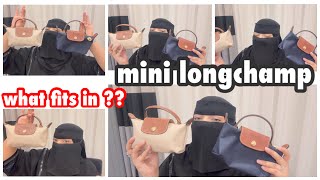 Longchamp mini unboxing  beige vs blue  what fits in  bagsguide👜 most trending cross body bag [upl. by Eyar]