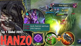 SERIUS MAU LOCK HANZO  HANZO TOP 1 GLOBAL 2022  HANZO BUILD TERSAKIT 2022  MOBILE LEGENDS [upl. by Aleiram]