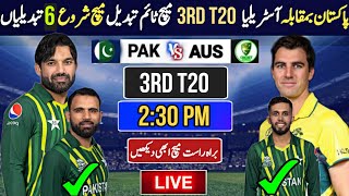 🔴Watch  Australia vs Pakistan 3rd t20 Match 2024  Date and time  6 chnges in playing 11 [upl. by Annaya]