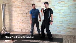 Kettlebell Training Übungen Teil 3 quotCleanquot mit Schulterdrücken Tutorial [upl. by Laup]