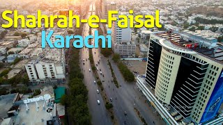 ShahraheFaisal Road Karachi  Drone View [upl. by Adnuahsor]