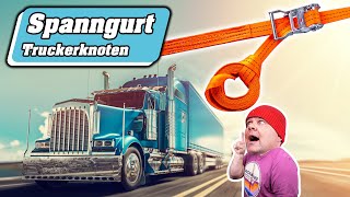 Spanngurt Anleitung Ende verkürzen  Zurrgurt verkürzen  Spanngurt Knoten  Truckerknoten [upl. by Nonah]