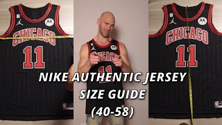 Nike Authentic NBA Jersey Size Guide  Live Measurements Size 4058 [upl. by Doretta]