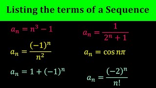 Listing the terms of a Sequence  Sequences  Calculus [upl. by Sorel566]