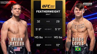 BRIAN ORTEGA VS DIEGO LOPES FULL FIGHT UFC 303 [upl. by Wenoa331]