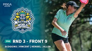 2024 PDGA Masters Disc Golf World Championships  FP40 R3F9  Scoggins Vincent Hendel Allen [upl. by Lasala683]