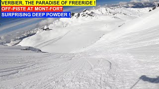 Verbier  Offpiste at MontFort  Surprising deep powder [upl. by Lilaj]