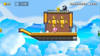 Level 134 Airships amp Fish Bones  Super Mario Maker 2 [upl. by Arimas955]